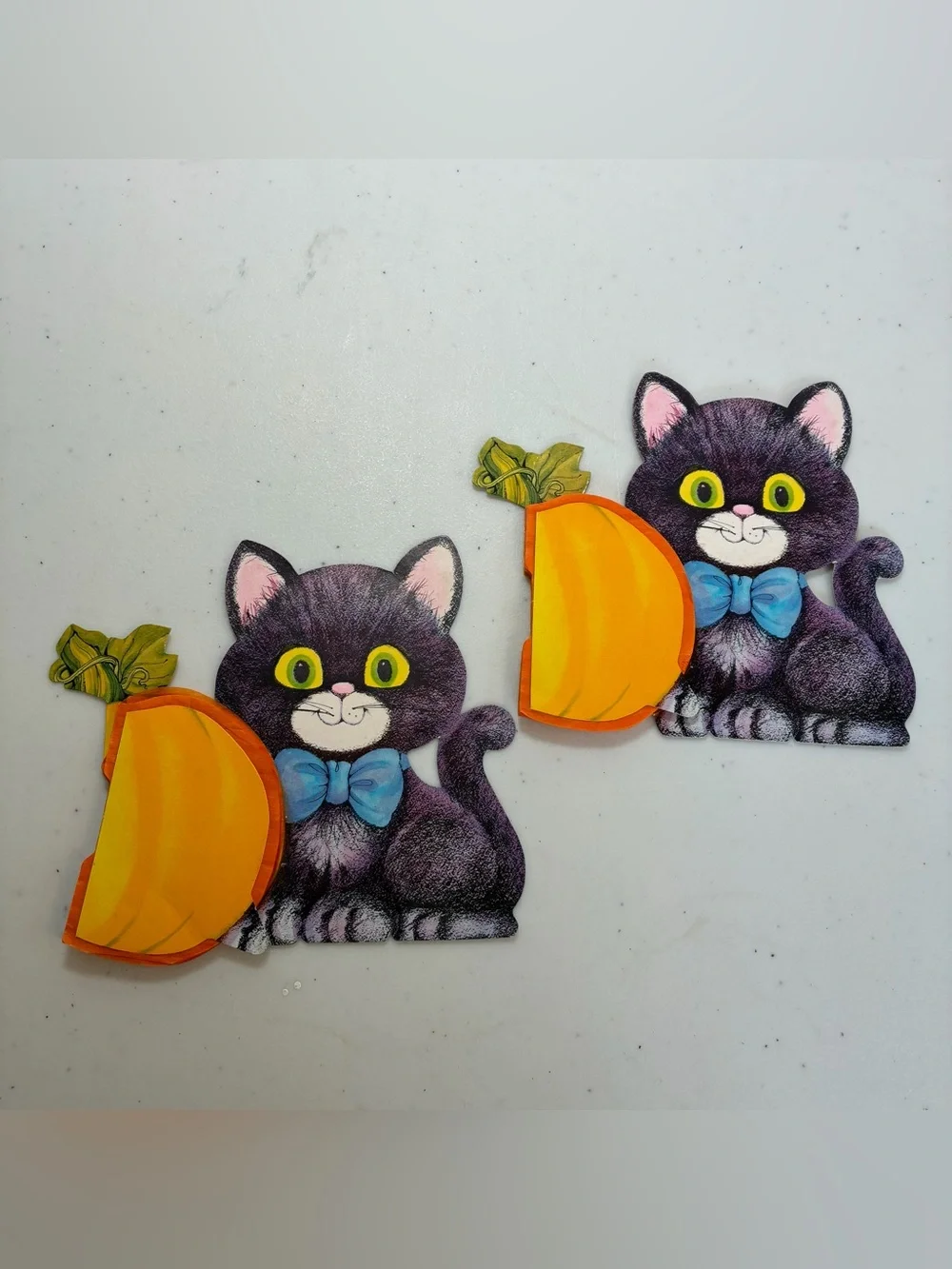 Vintage Halloween Die cut Honeycomb Pumpkin Black Cat 1970’s